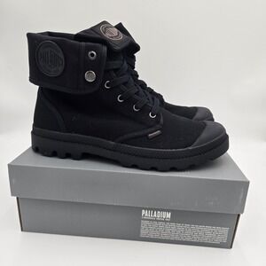 Palladium Baggy Men's Turn-down 02353-060-M Black/Black Canvas Combat Boots 10.5